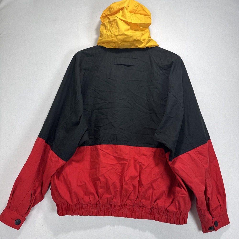 VTG EDS Swingste‎ Colorblock Windbreaker Jacket Mens XL Black Red Yellow Hooded - Picture 9 of 10